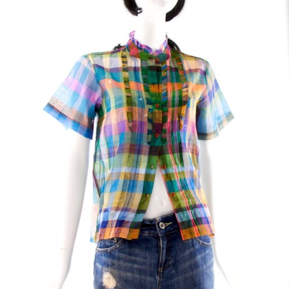 VTG 70's Rare ZODIAC India Cotton Gauze Blouse